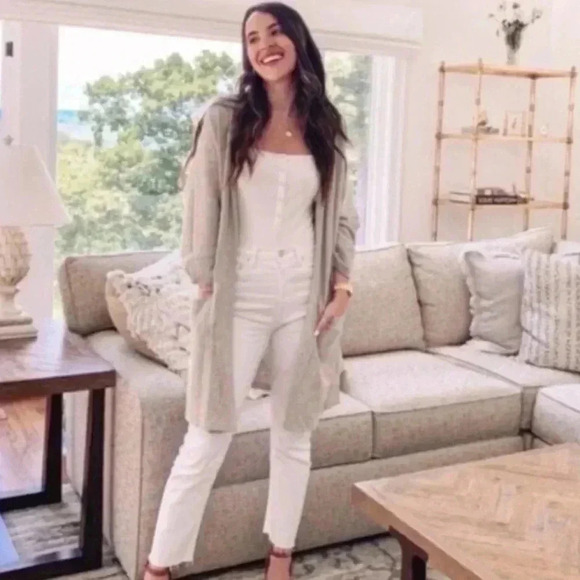 Donni Sandwash Pinstripe Open-Front Cardigan, OSFM, NWT - Picture 3 of 10